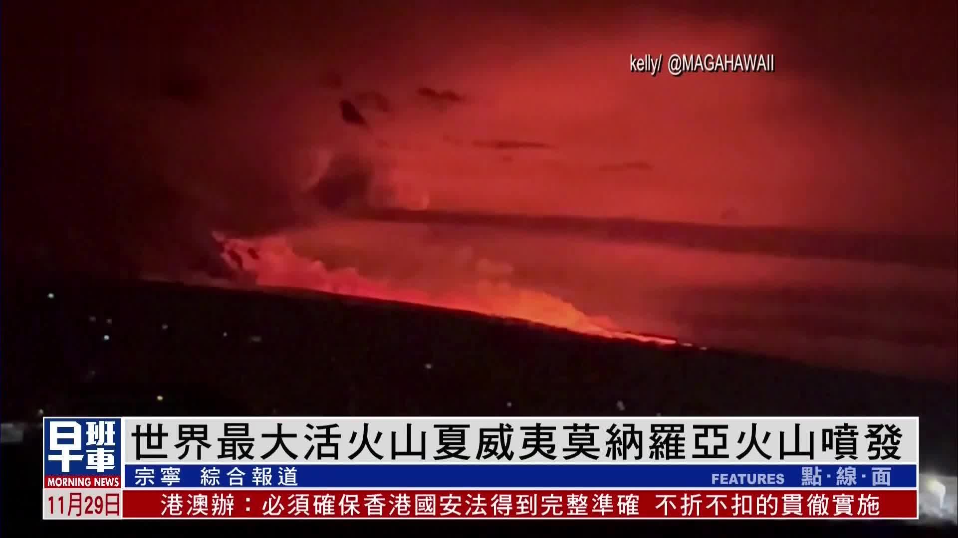 世界最大活火山夏威夷莫纳罗亚火山喷发