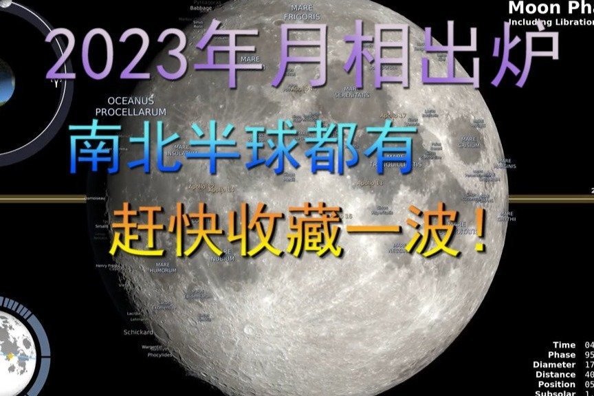 2023年月相出炉，南北半球都有，赶快收藏一波！