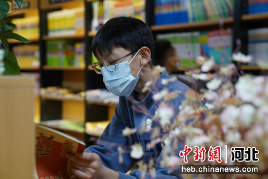 孩子在临城县一城市书房内参加亲子阅读。 宋继昌 摄