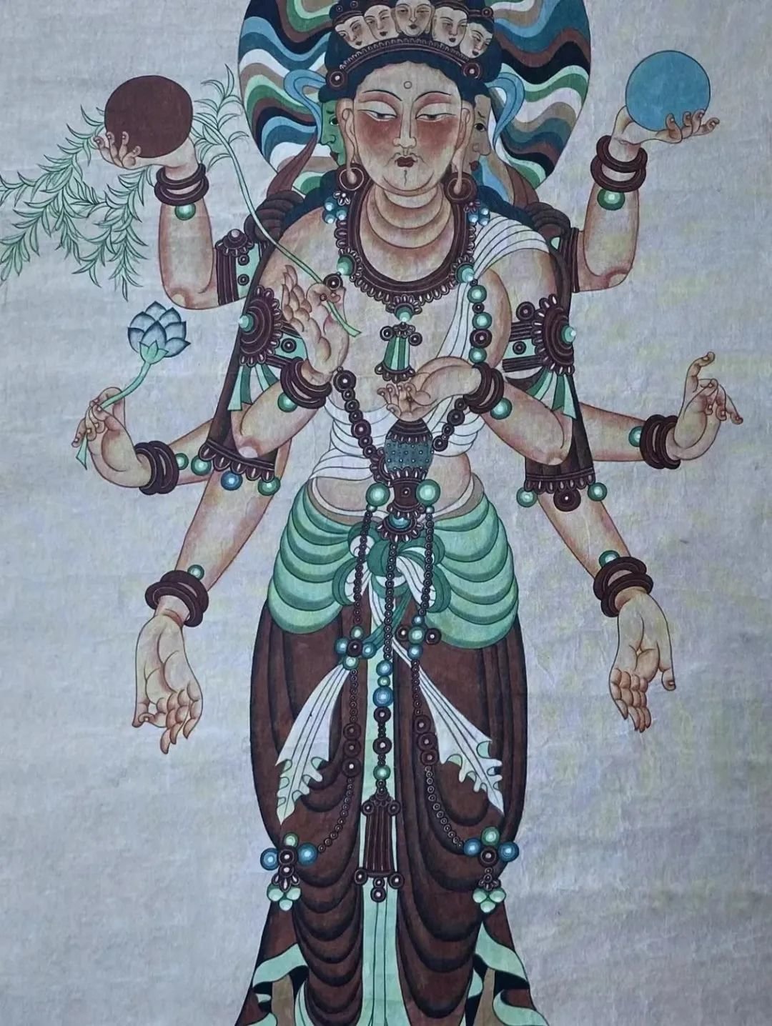 莫高窟 第270窟 八臂十一面观音像 中唐 图源网络