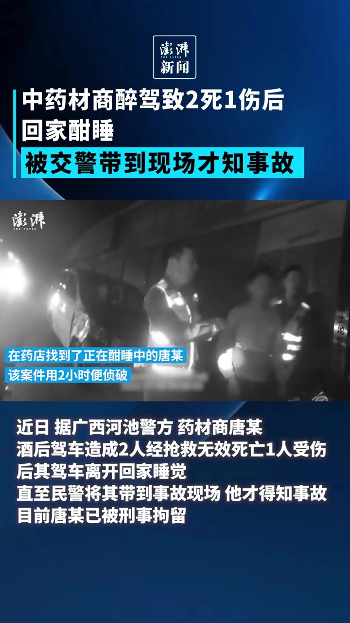 男子醉驾致2死1伤后回家酣睡，被交警带到现场才知事故凤凰网视频凤凰网 9021