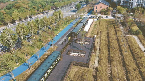 ▲武昌生态文化长廊的蓝色绿道