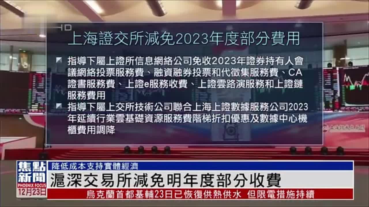 沪深交易所减免2023年度部分收费