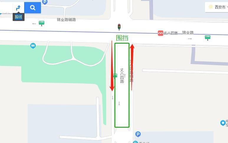 丈八四路（锦业路—锦业一路）导行示意图