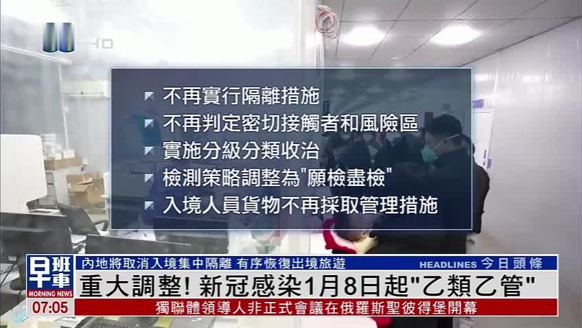 中国国家卫健委：将新型冠状病毒肺炎更名为新型冠状病毒感染 1月8日起实施“乙类乙管”