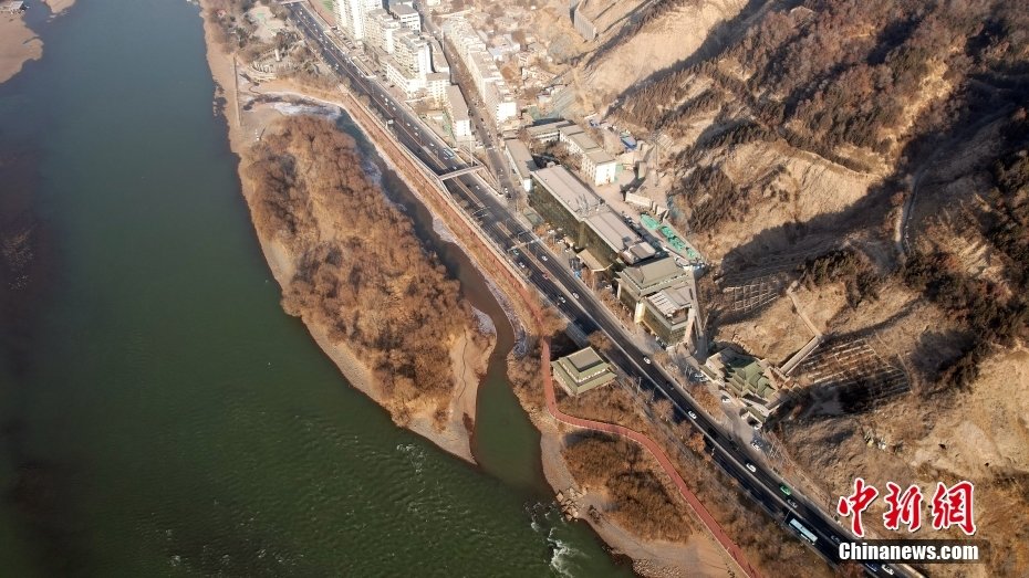 航拍视角下的黄河兰州段（无人机照片）