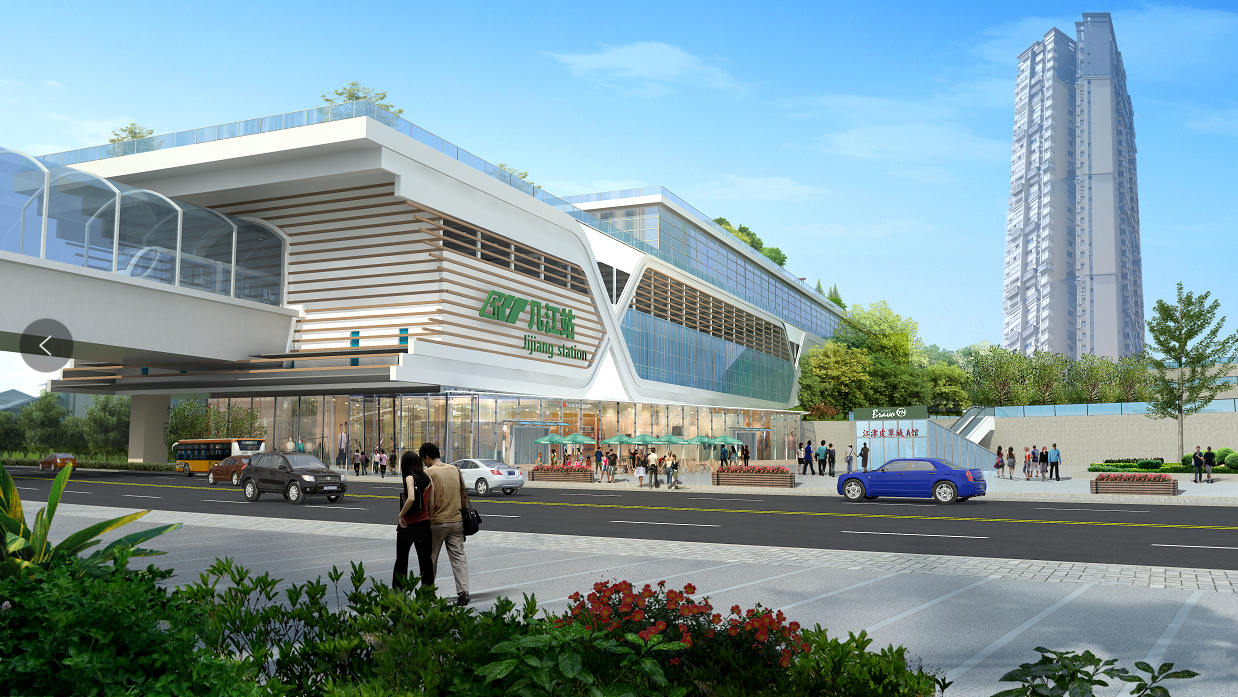 江跳线过江段几江站效果图