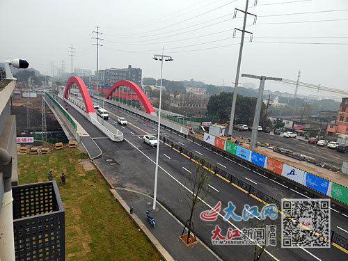 南昌经开区双港大街上跨昌北站立交北幅通车红谷北大道断头路打通