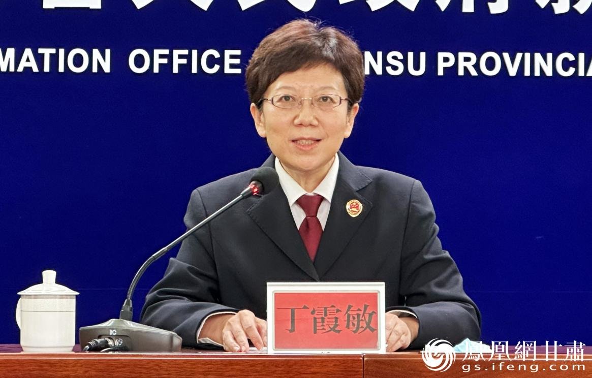 甘肃省检察院副检察长丁霞敏介绍全省检察机关公共安全领域公益诉讼专项监督活动工作开展情况 高梓文 摄