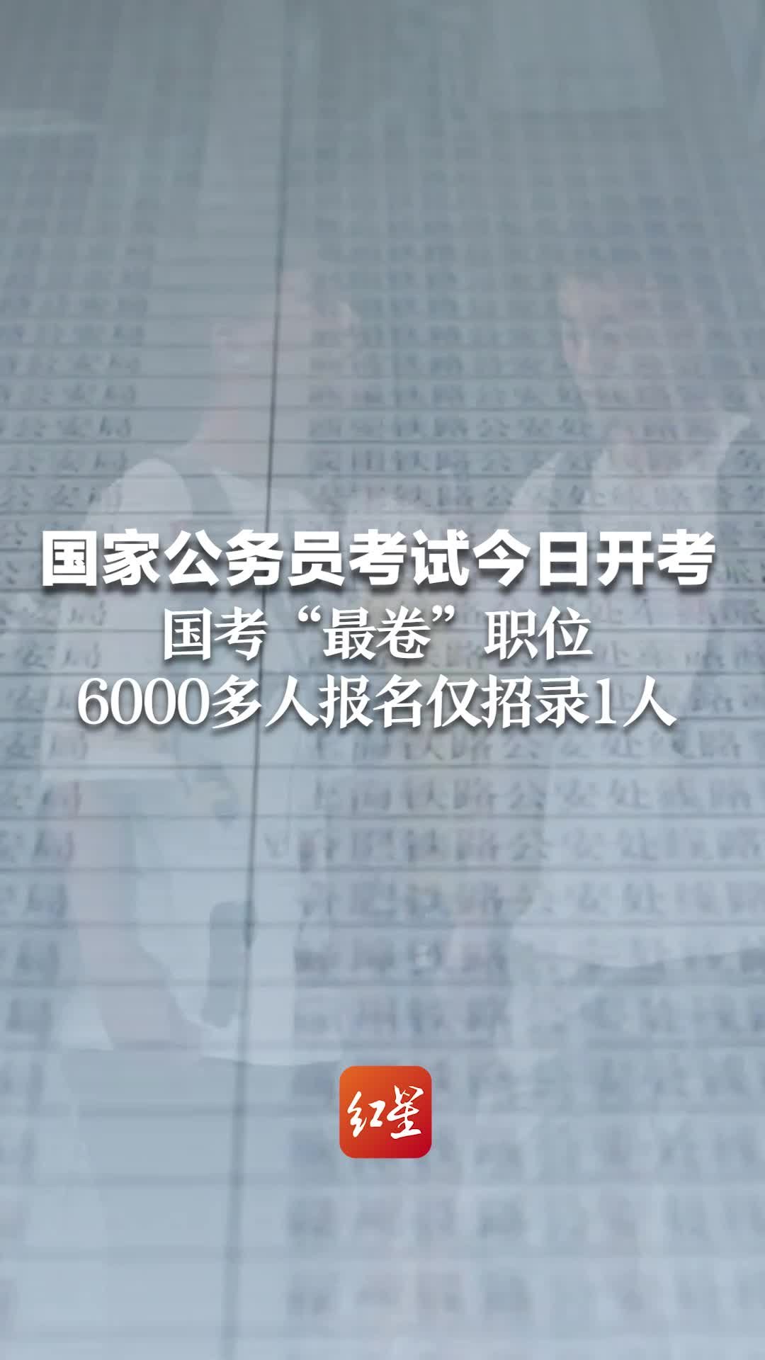 国家公务员考试今日开考，国考“最卷”职位，6000多人报名仅招录1人