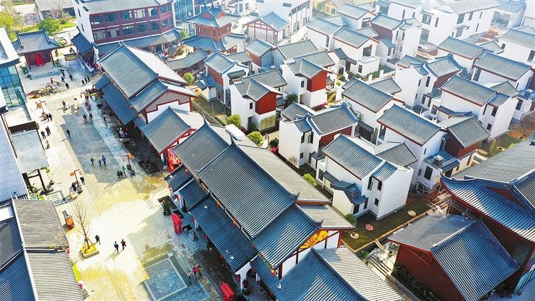 阳明古街鸟瞰图。钟水旺 曾刘洲 摄