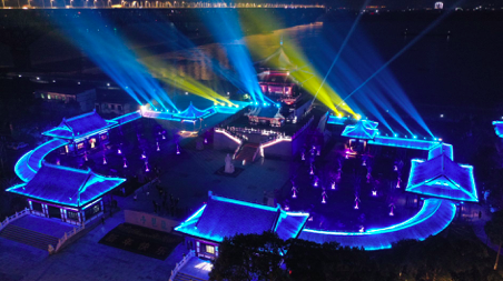 长江文化公园琵琶亭灯光秀首秀精彩亮相