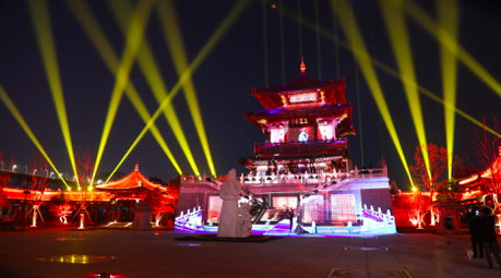 长江文化公园琵琶亭灯光秀首秀精彩亮相