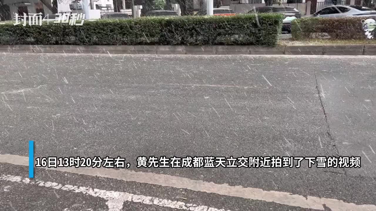 30秒｜成都市区也下雪了 跟着镜头一起沉浸体验高新区的雪