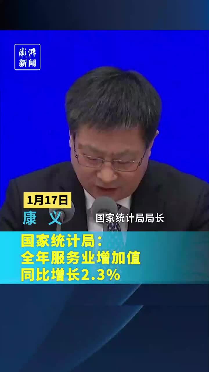 国家统计局：全年服务业增加值同比增长2.3%