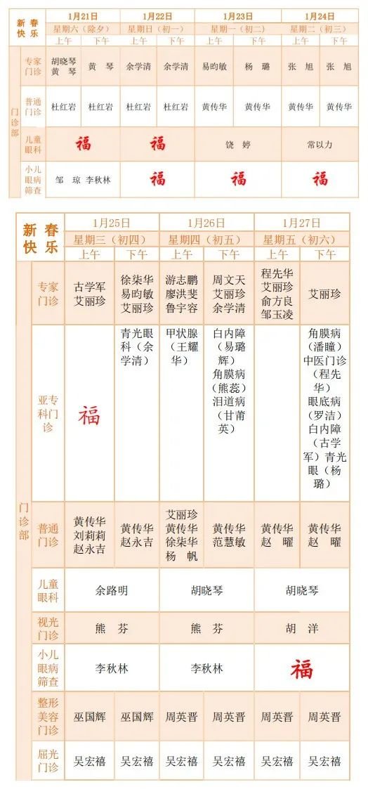 春节期间江西多家医院门急诊安排有调整