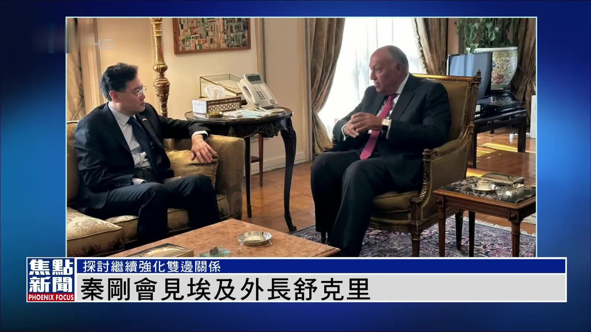 秦刚会见埃及外长舒克里 探讨继续强化双边关系_凤凰网视频_凤凰网