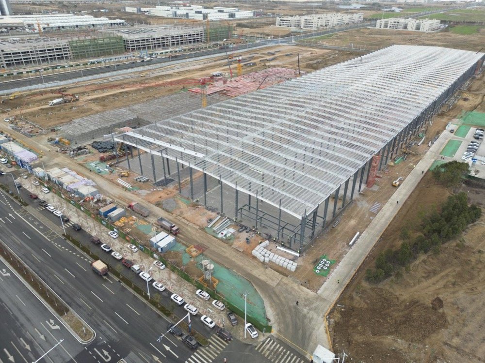 在肥西建设的上海派能科技锂电池研发制造基地项目施工现场 肥西供图