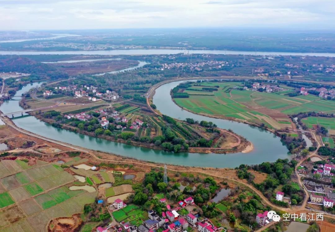 航拍泰和冬日生态风光：两江交汇 壮美如画（图）