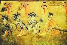 酒泉丁家闸魏晋墓壁画 《奏乐图》