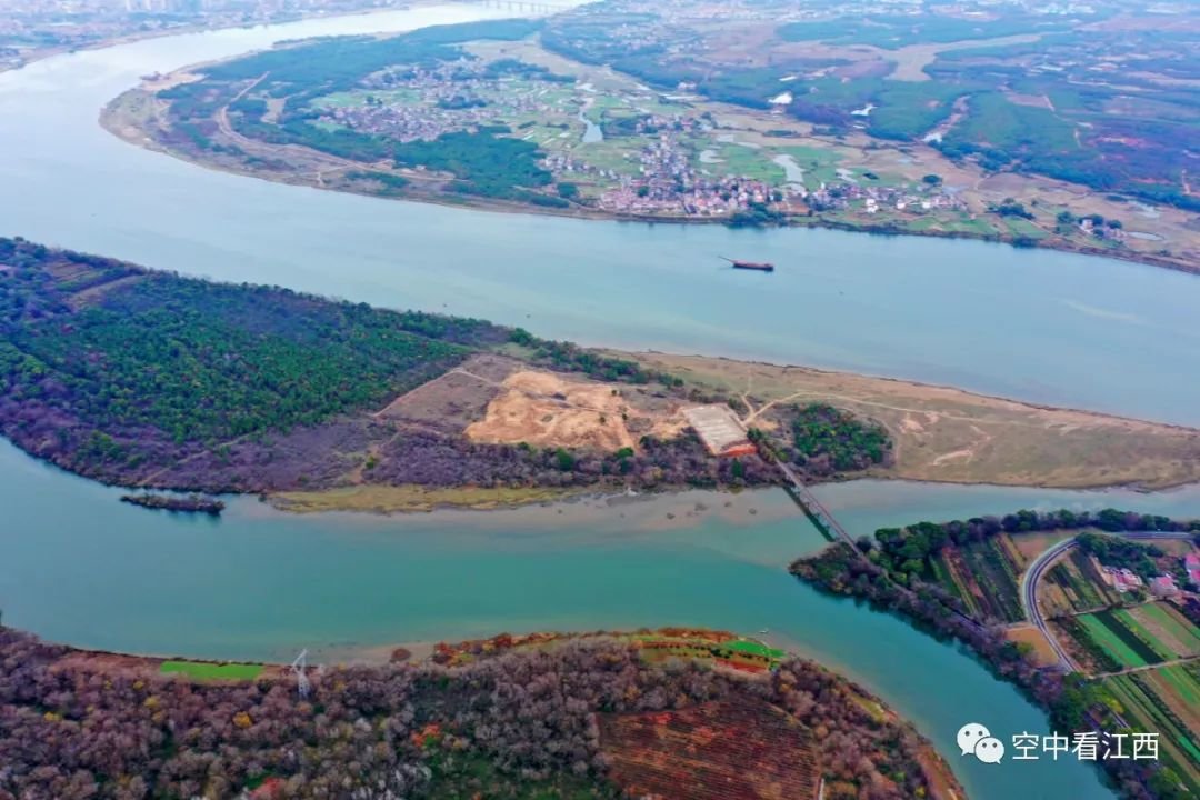 航拍泰和冬日生态风光：两江交汇 壮美如画（图）