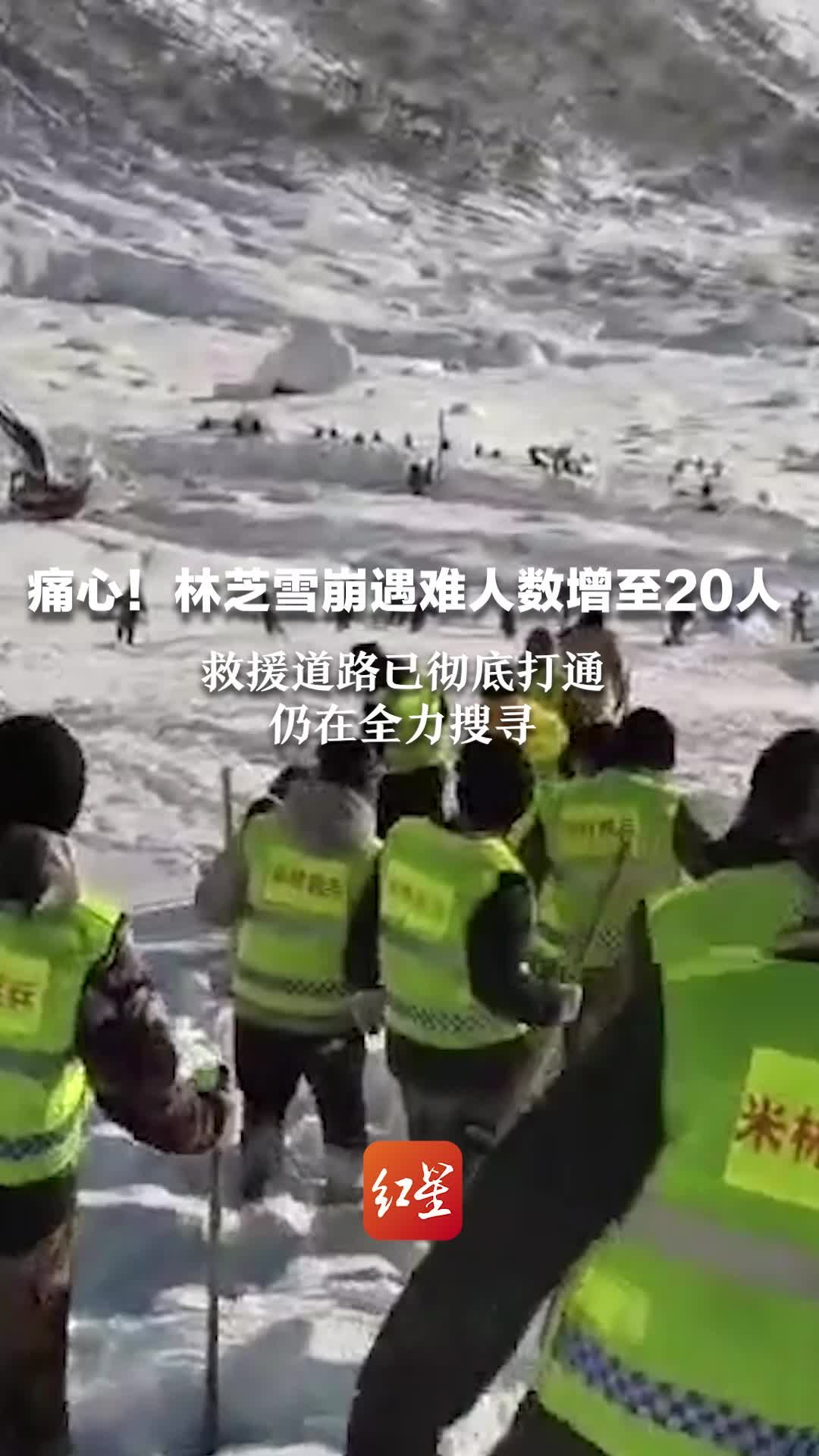 痛心！林芝雪崩遇难人数增至20人 救援道路已彻底打通，仍在全力搜寻