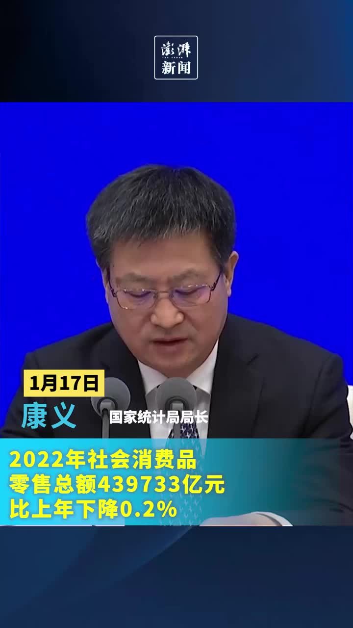 2022年社会消费品零售总额439733亿元，比上年下降0.2%