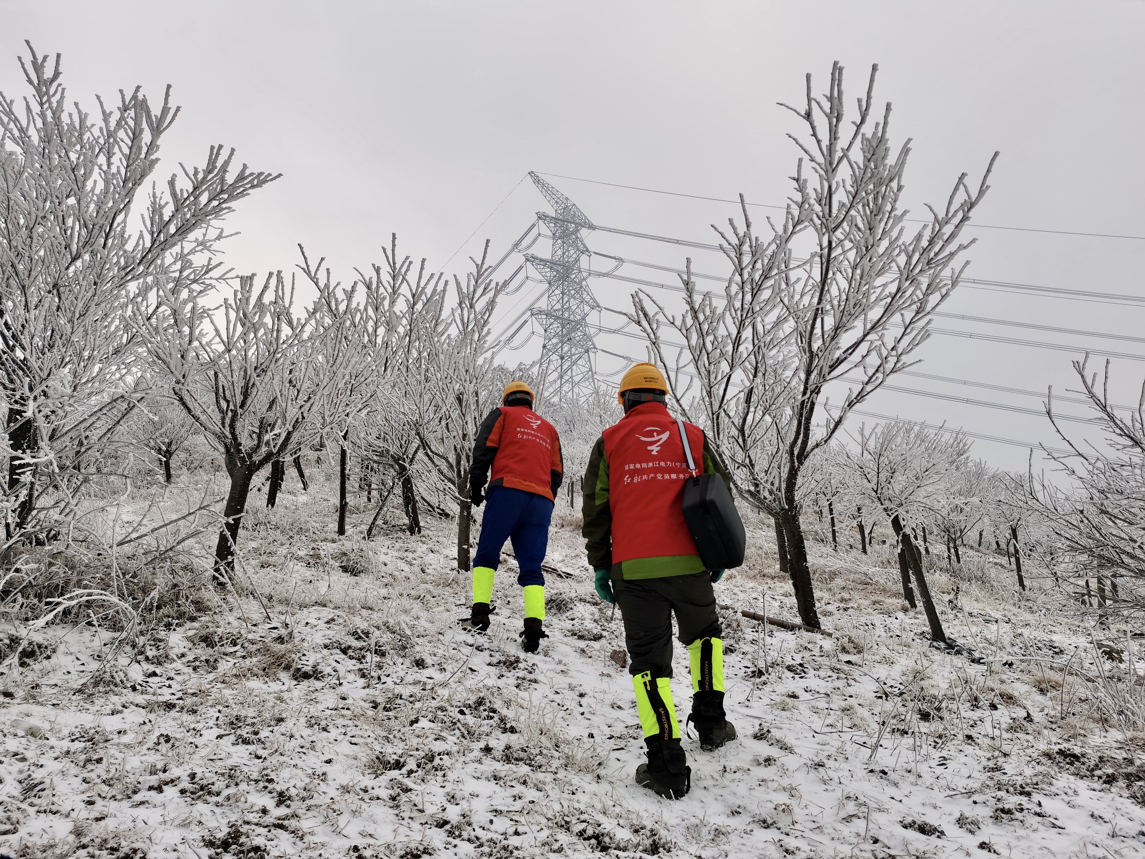迎风踏雪进深山 宁波电力守护灯火迎新春