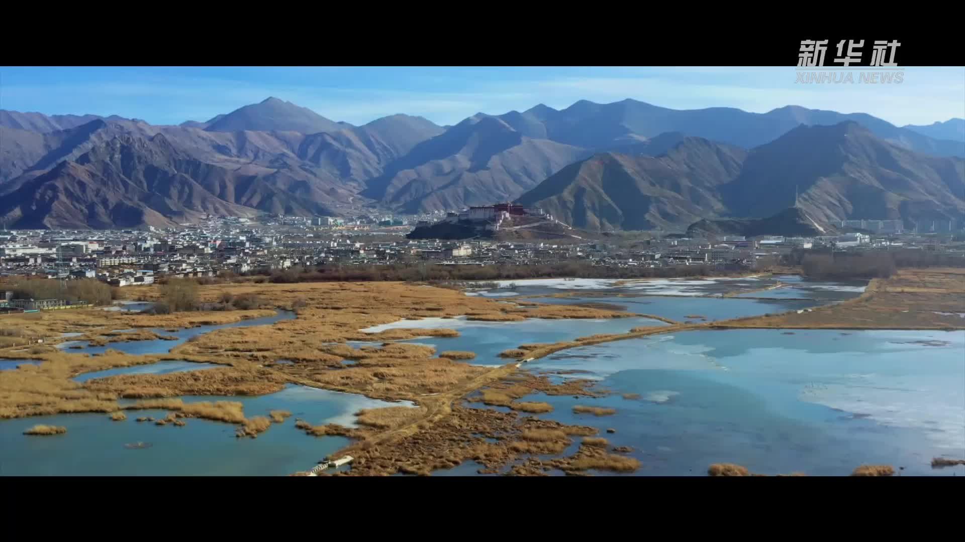 鸟瞰拉鲁湿地