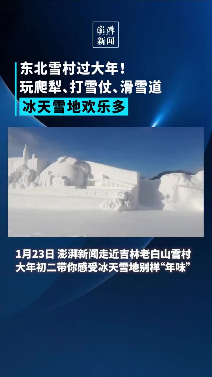 东北雪村过大年！玩爬犁、打雪仗、滑雪道，冰天雪地欢乐多