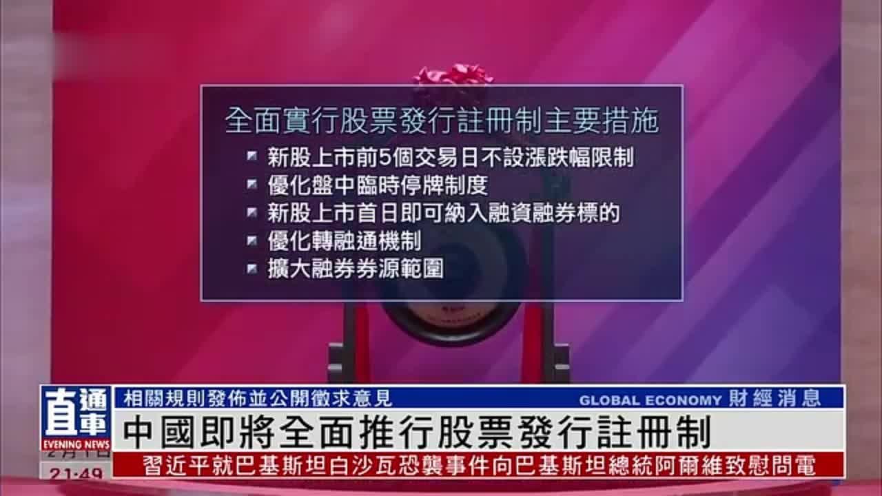 中国即将全面推行股票发行注册制