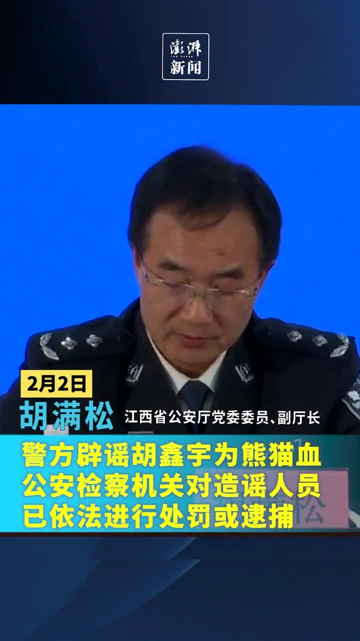 警方辟谣胡鑫宇为熊猫血，已依法对部分造谣者作出处罚