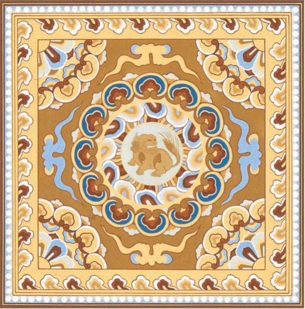 复原的狮子团花藻井(局部) 莫高窟85窟 晚唐