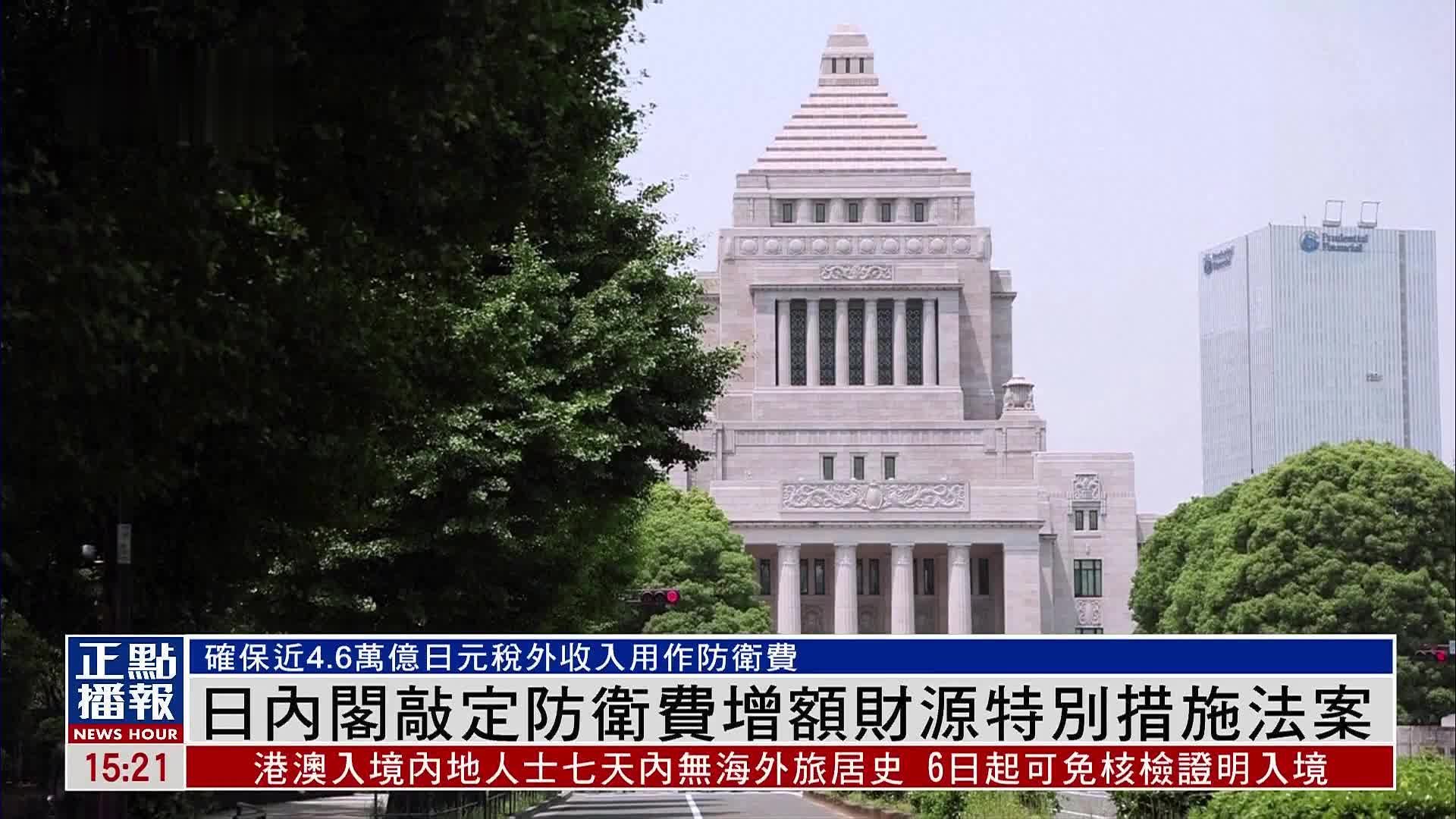 日内阁敲定防卫费增额财源特别措施法案