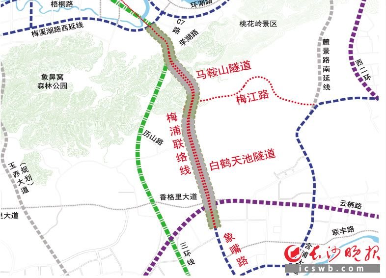 梅浦联络线示意图