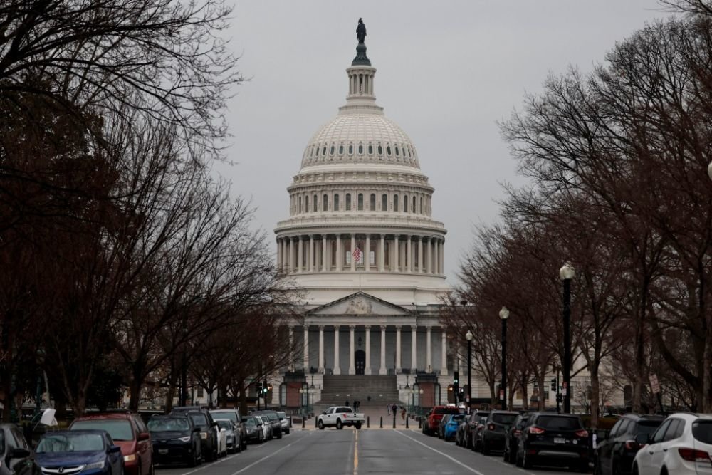这是1月19日在美国首都华盛顿拍摄的国会大厦。新华社发（沈霆摄）