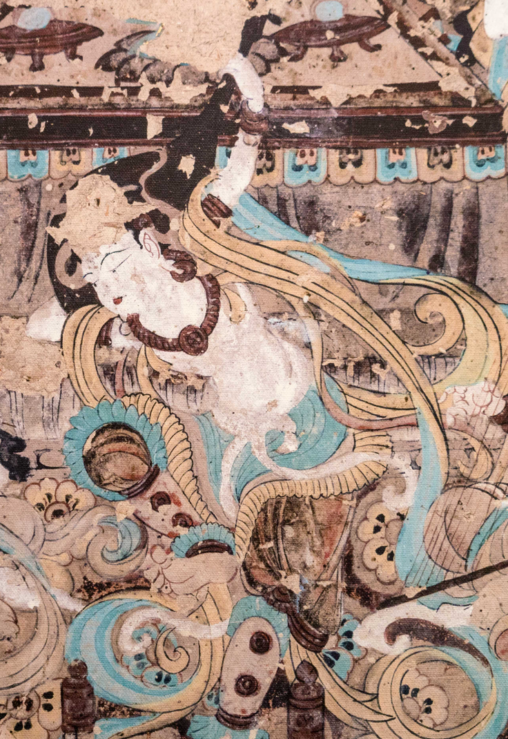 112窟 中唐 反弹琵琶 局部