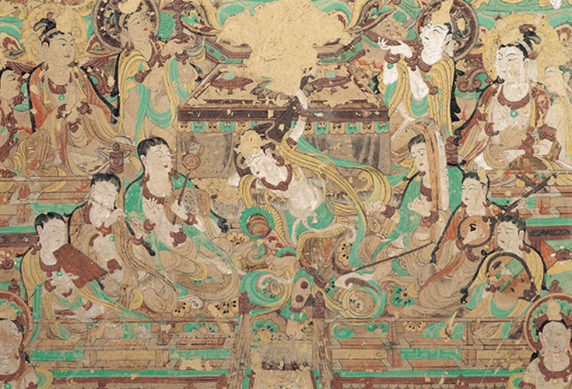 112窟 中唐 反弹琵琶 局部