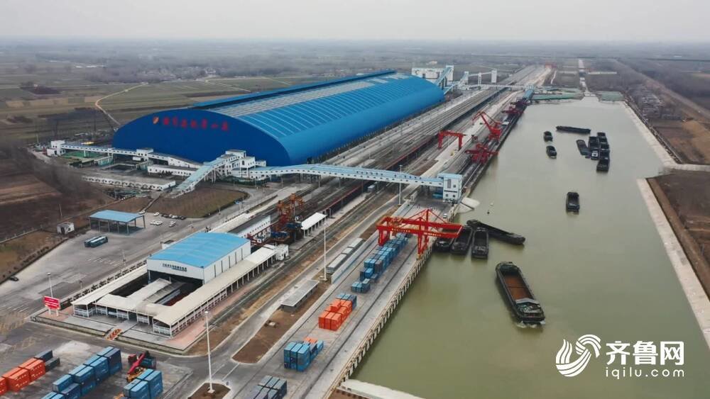 济宁梁山港上空景象