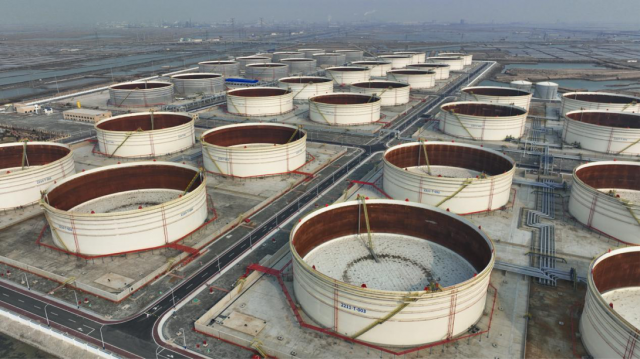 （东营原油商业储备库项目建成实景）