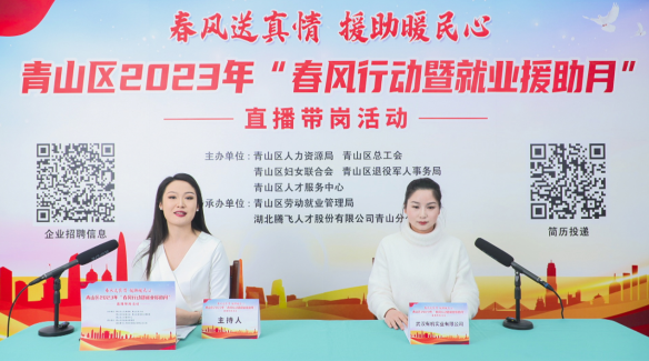 青山区：直播镜头对企业 就业服务不断线