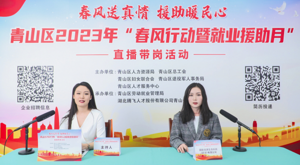 青山区：直播镜头对企业 就业服务不断线