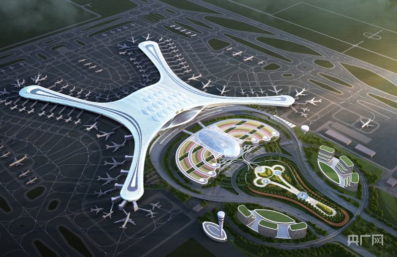 兰州中川国际机场三期扩建工程设计效果图（央广网发 中建八局 供图）