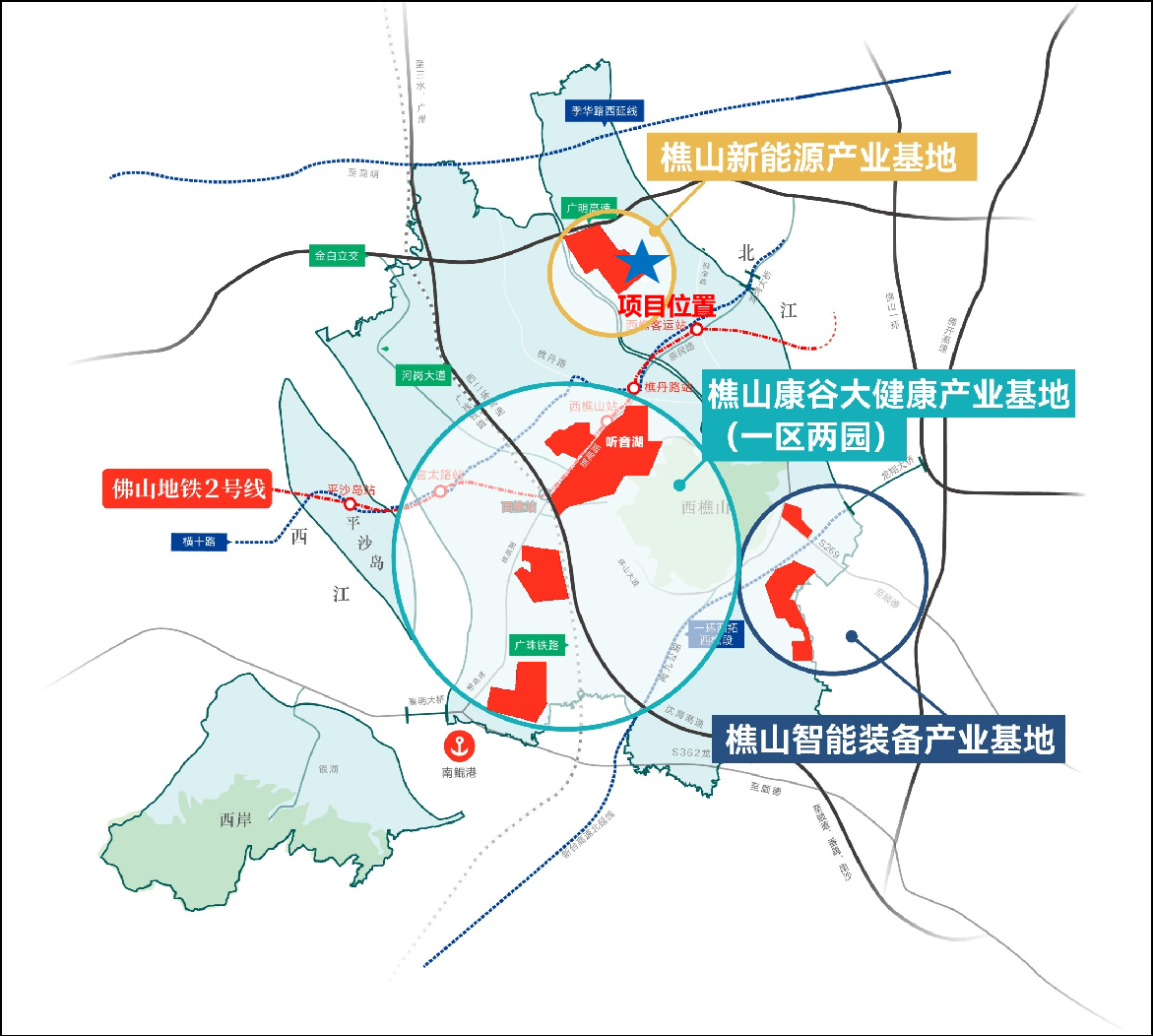 中集产城项目(西樵中集智园)位置示意图