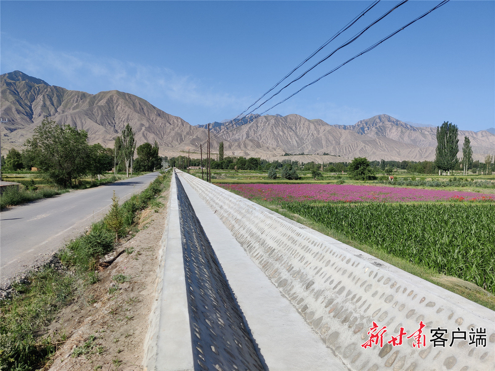 2022年改建后的酒泉市肃州区丰乐河灌区续建配套与节水改造项目西干渠。图片均由甘肃省水利厅提供