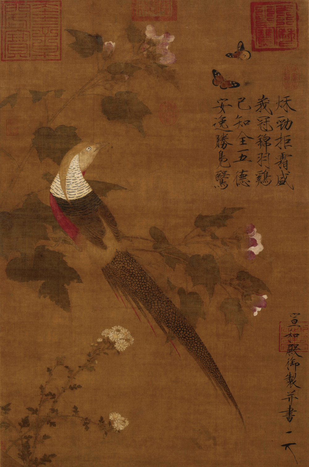 赵佶芙蓉锦鸡图（北宋），北京故宫博物院藏。