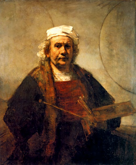 伦勃朗，《自画像和两个圆圈》，1665—1669 年