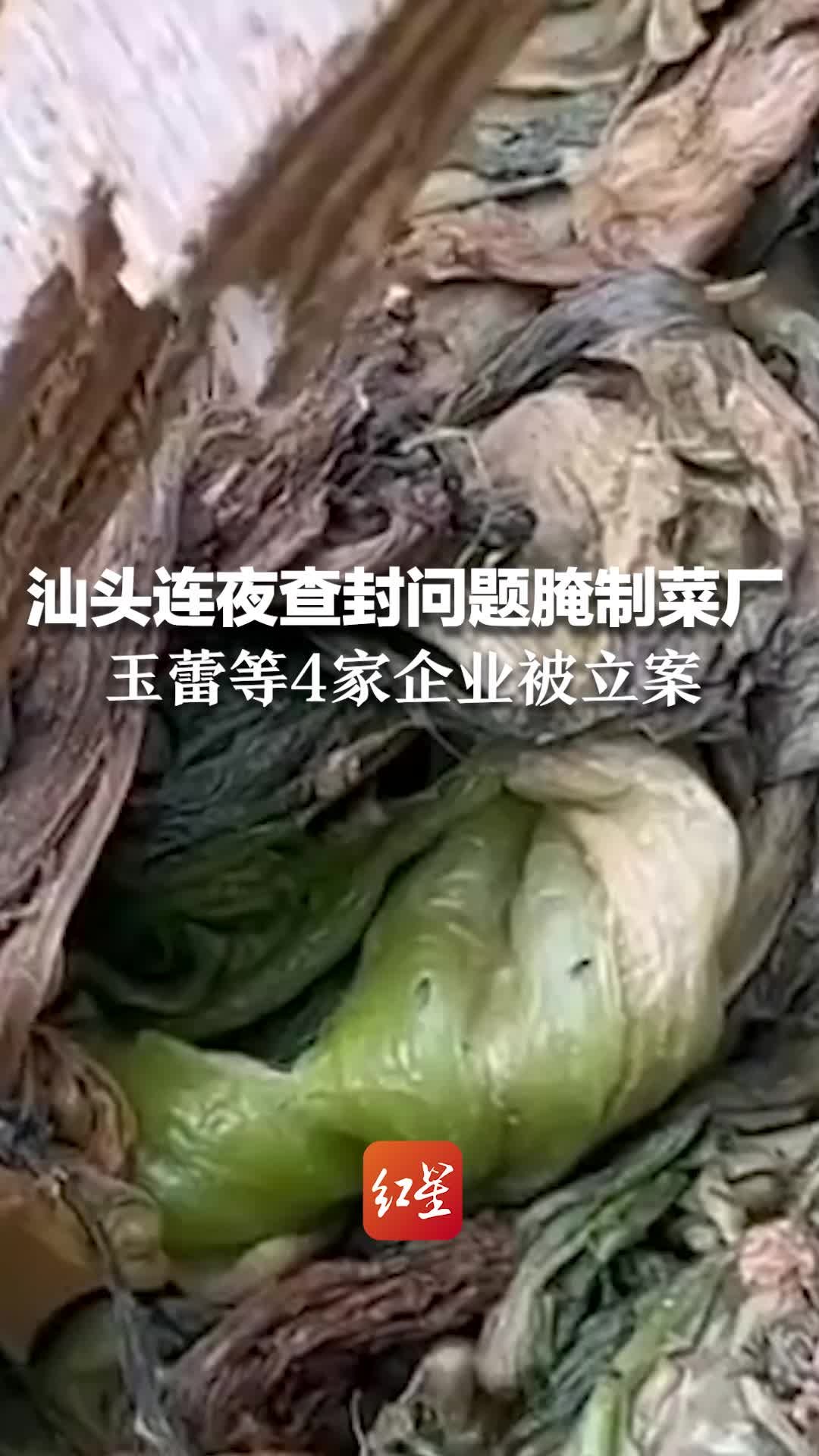 汕头连夜查封问题腌制菜厂，玉蕾等4家企业被立案