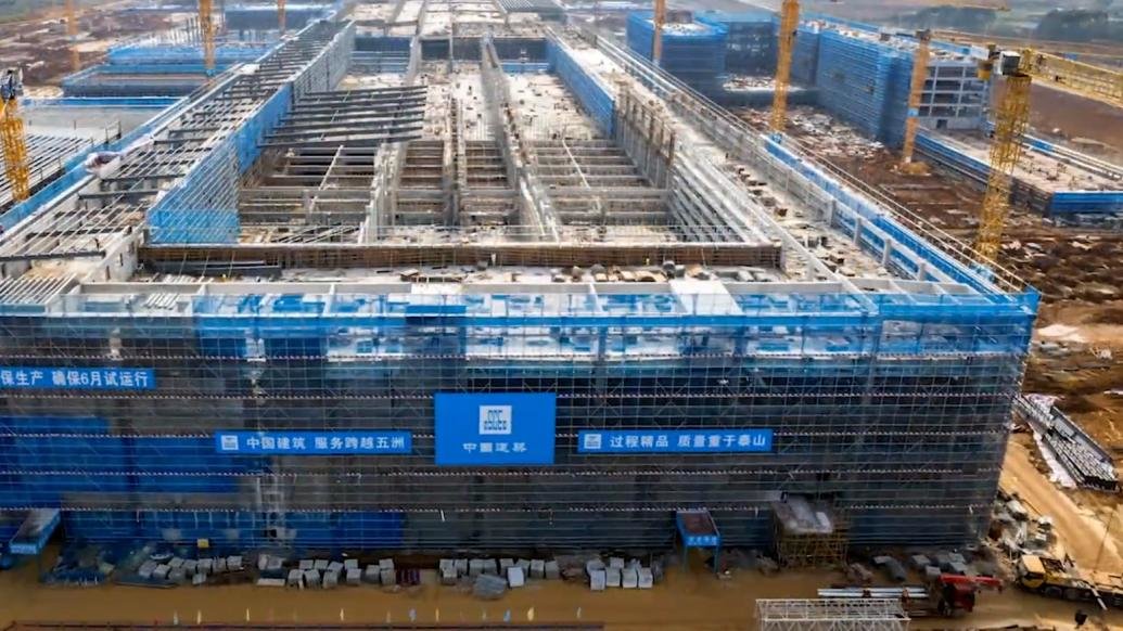 一分钟看新能源电池项目施工过程