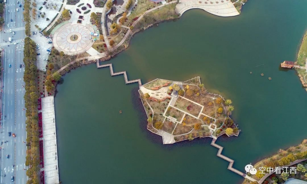 航拍宜丰湿地公园 景色如画（图）凤凰网江西_凤凰网
